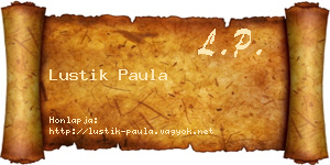 Lustik Paula névjegykártya
